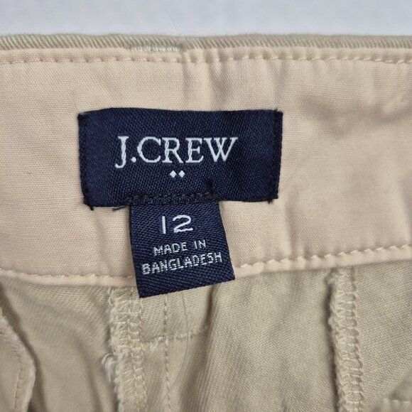 J. Crew Women's Shorts Size 12 7 Inches Inseam Light Khaki Chino Classic (56) - Picture 8 of 10